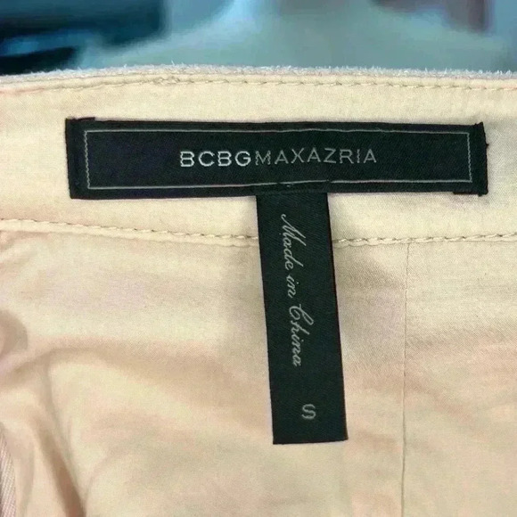 BCBMAXAZRIA Faux Suede Barely Pink Mini Skirt SZ Small Original $178 - Picture 9 of 10